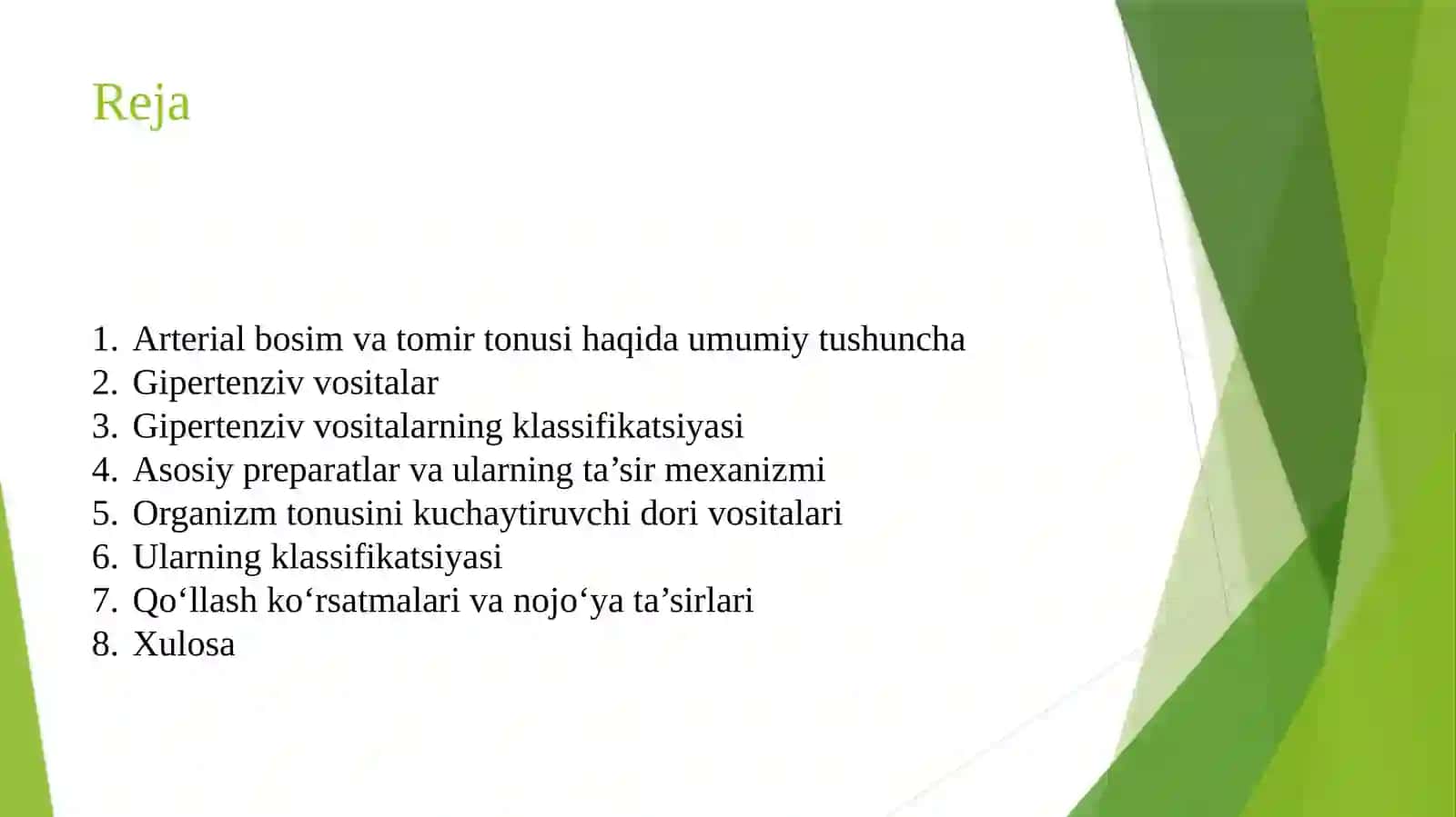 GIPERTENZIV VOSITALAR VA ORGANIZM TONUSINI KUCHAYTIRUVCHI DORI VOSITALARI 3