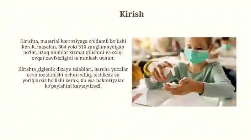 Sinf jihozlariga qo'yilgan gigiyenik talablar 3