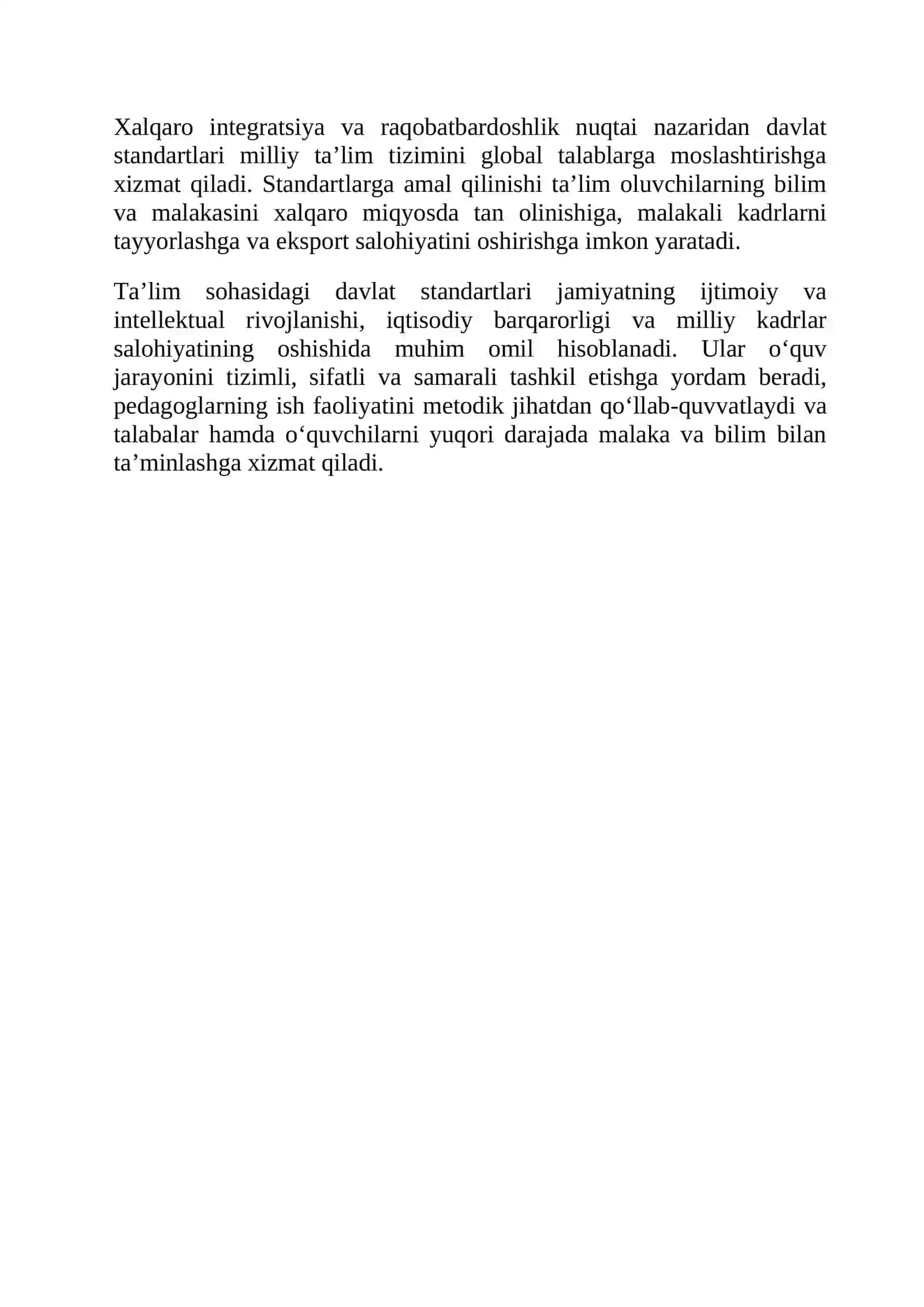 Ta'lim sohasidagi Davlat standartlari 3