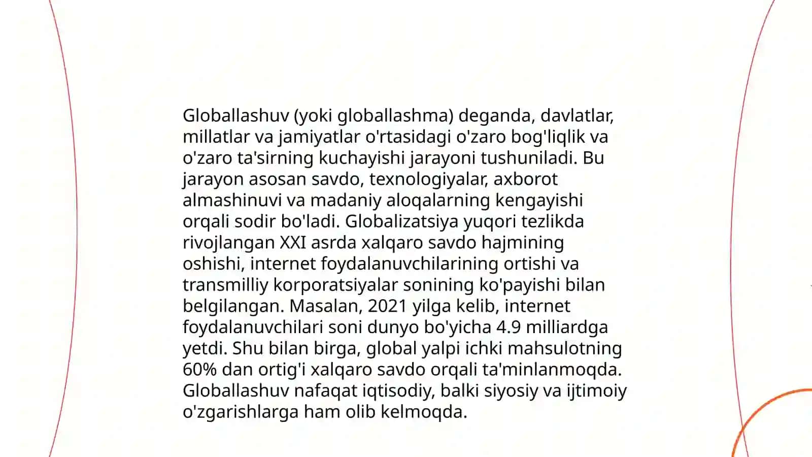 Globallashuv jarayonining ijtimoiy va falsafiy ahamiyati mavzusida taqdimot tayyorlash 3