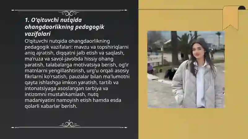 Oʻqituvchi nutqida ohangdaorlik, urg'u va pauzaning samarali qoʻllanishi 3