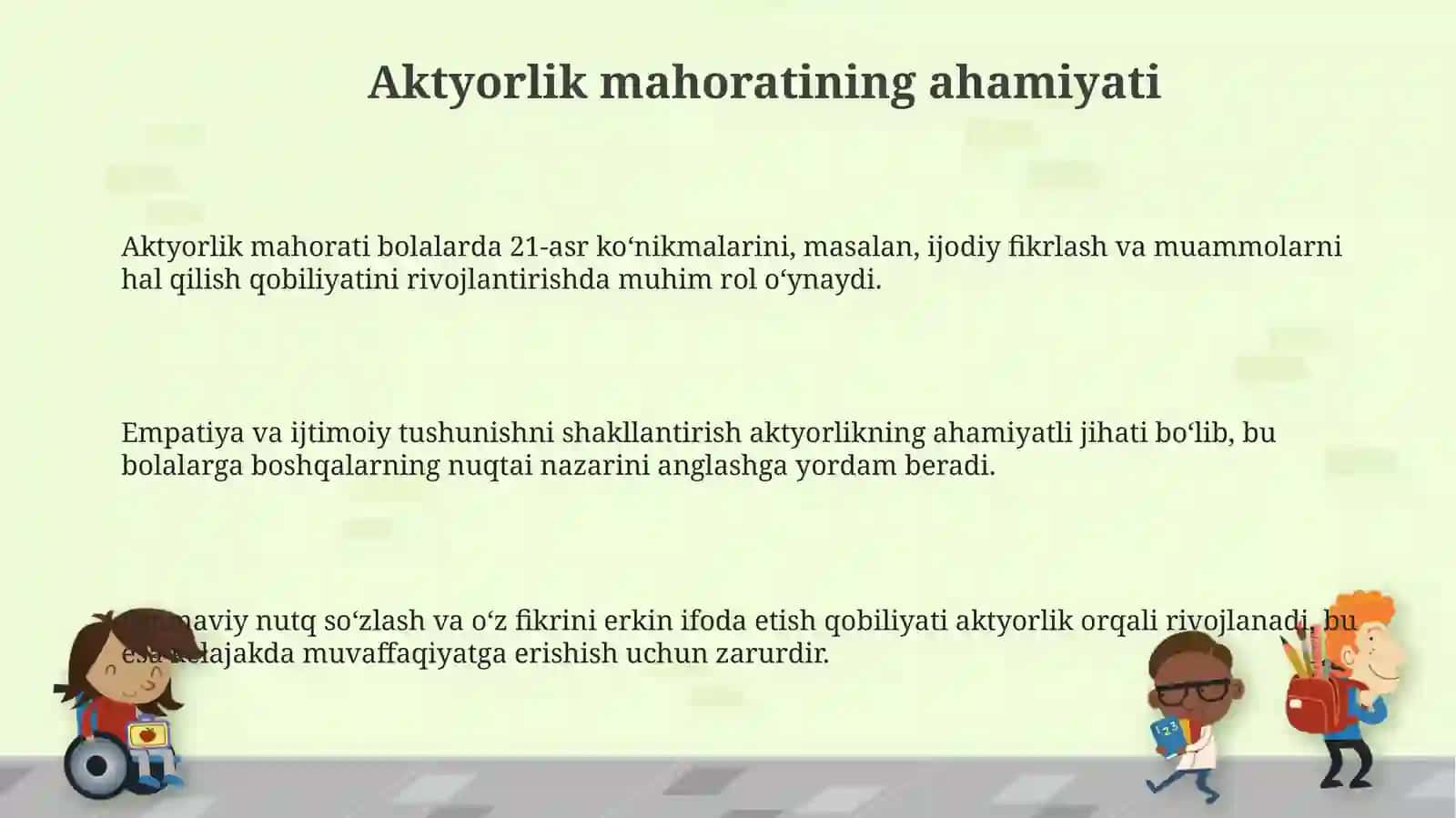 Aktyorlik mahoratini rivojlantirish 3