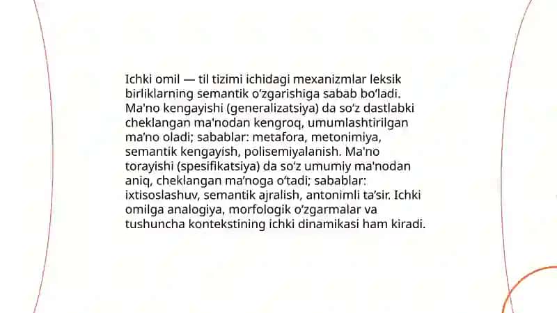 Tilning leksik taraqqiyotidagi ichki va tashqi omillar 3