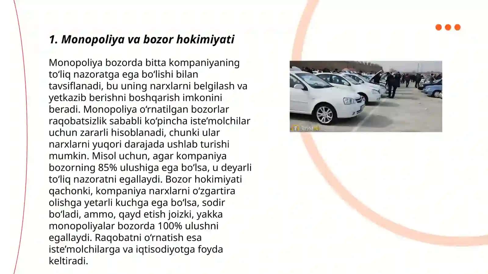 Raqobatlashmagan bozor sharoitida monopol narx belgilash va bozor hokimiyati 3