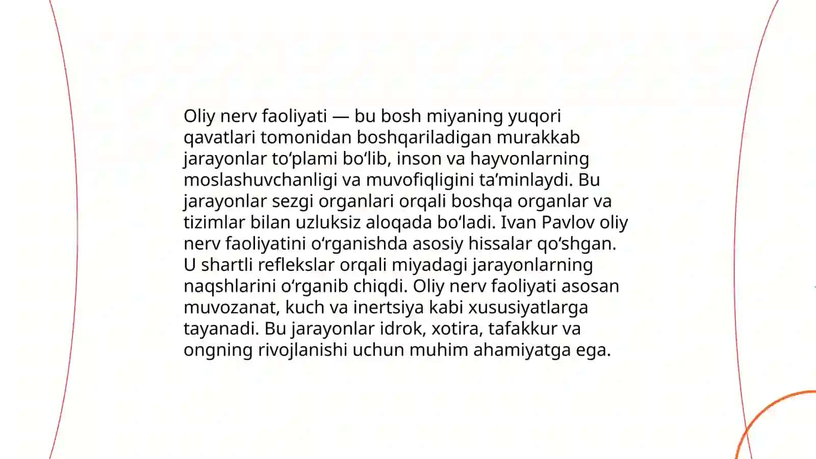 Oliy nerv faoliyatining turlari va fazaviy sharoitlar 3