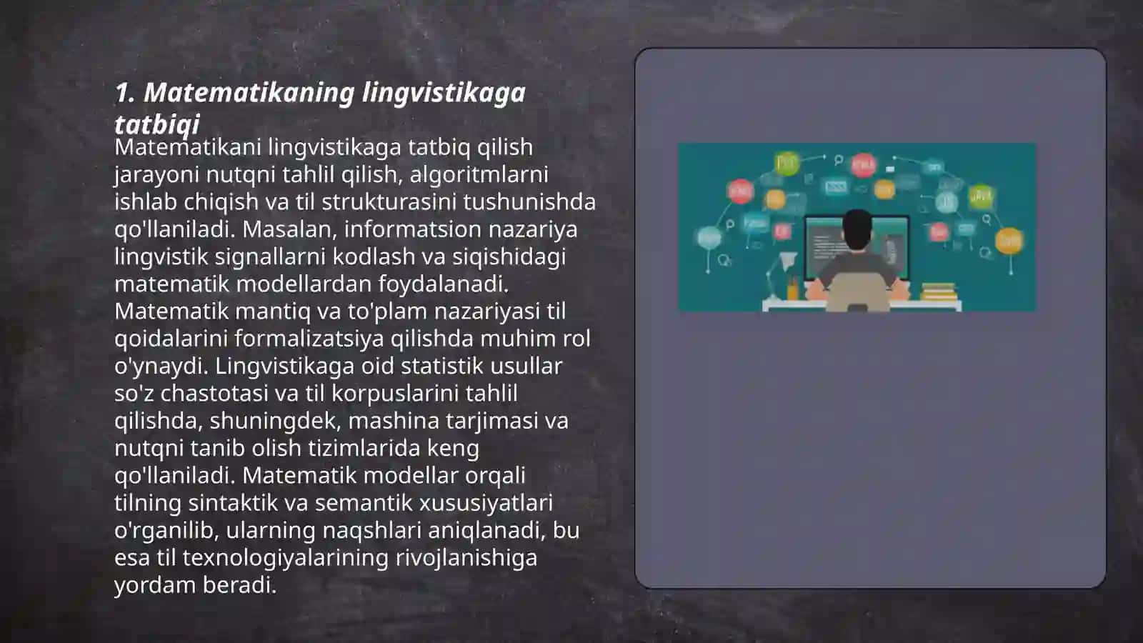 Lingvistik masalalarni matematik usullar bilan yechish yo'llari 3