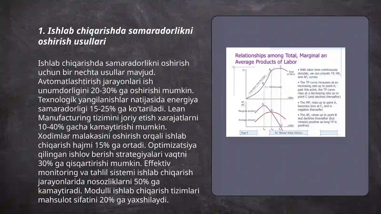 Ishlab chiqarish unumdorligi va mahsulot sifati 3