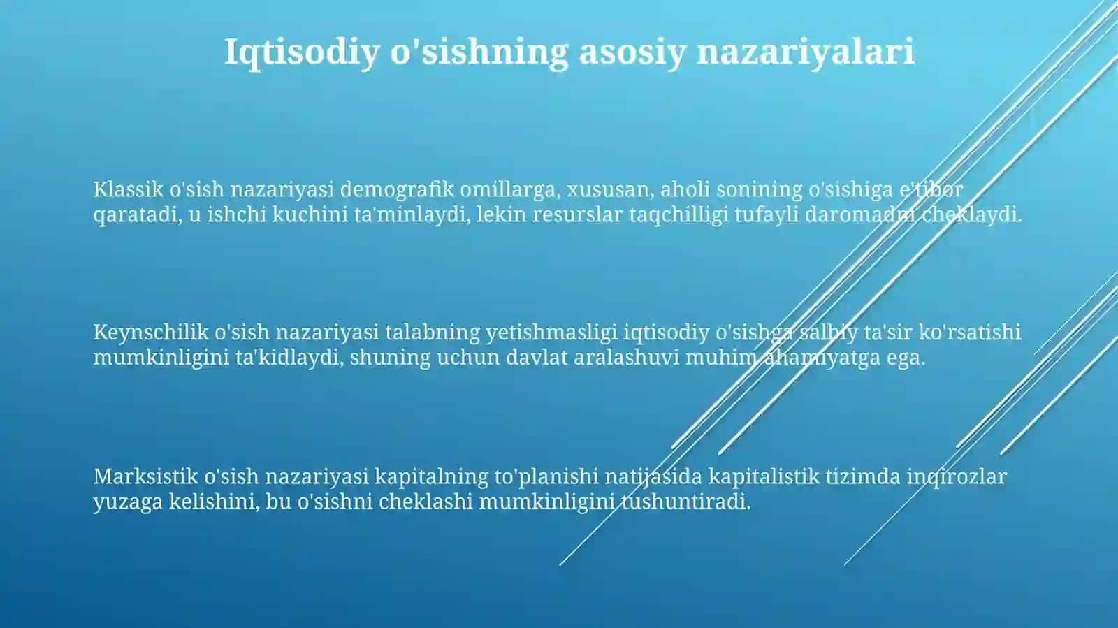 Iqtisodiy O'sish Nazariyasi 3