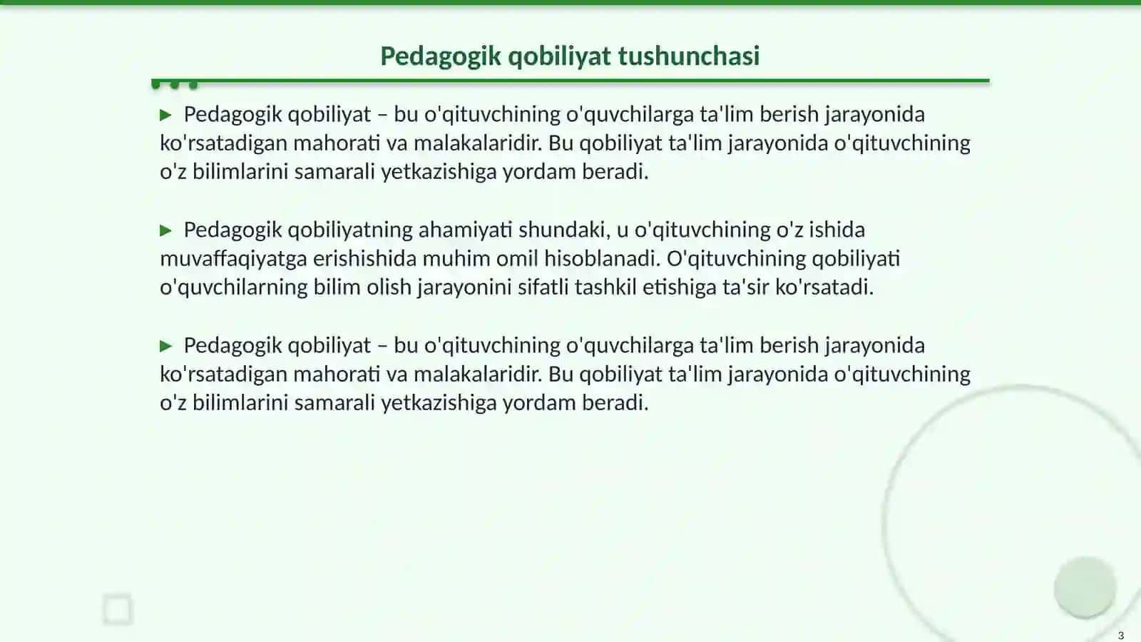 Pedagogik qobiliyatni shakllantirish yoʻllari 3