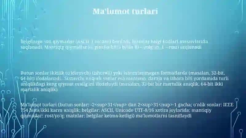 Axborotlarning kompyuterda tasverlanishi 3