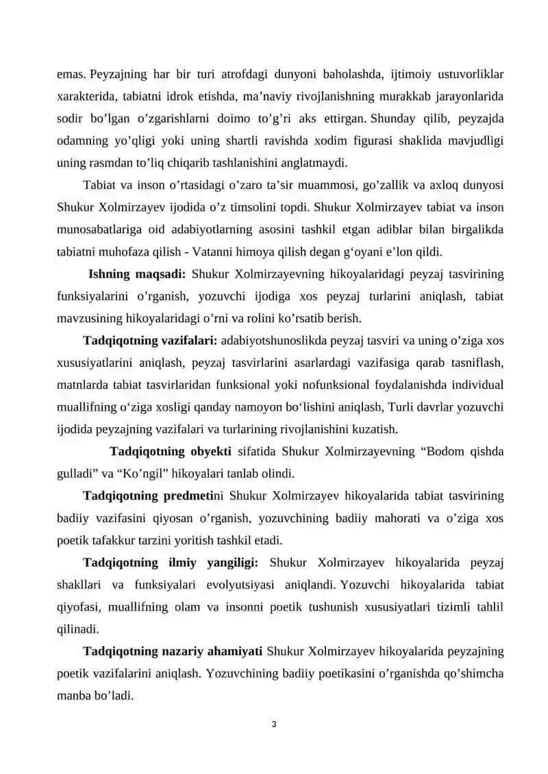 SHUKUR XOLMIRZAYEV HIKOYALARIDA ADABIYOTSHUNOSLIKDA PEYZAJ TASVIRI 3