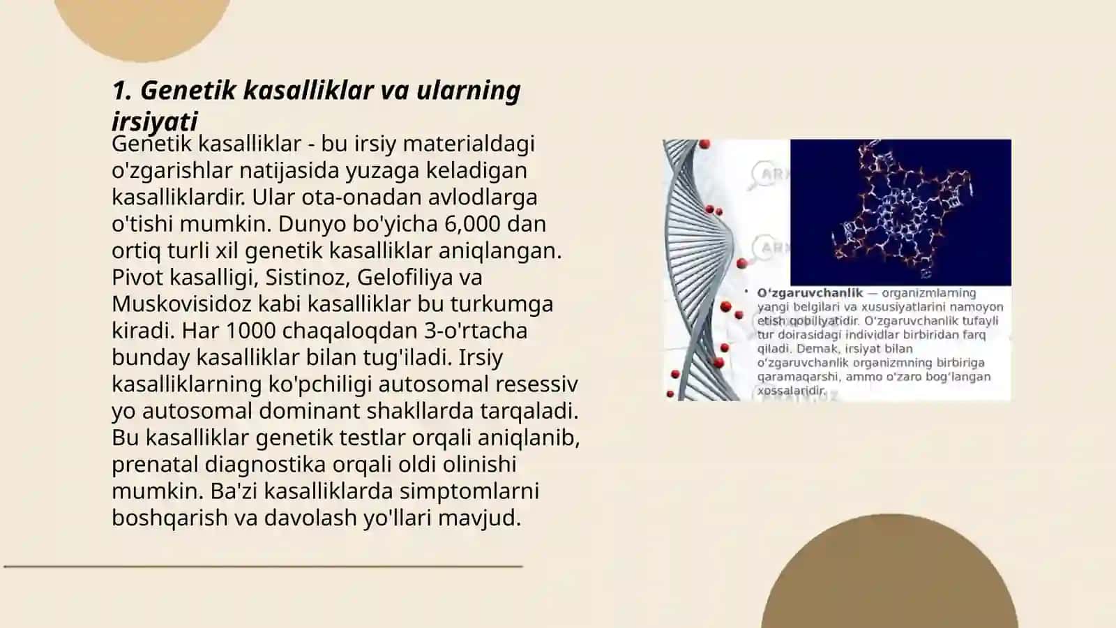 Irsiy kasaliklar xramasoma kasaliklari gen va irsiyatga moyil kasaliklar.Nikoh turlari. Tibbiy genetik maslahat 3