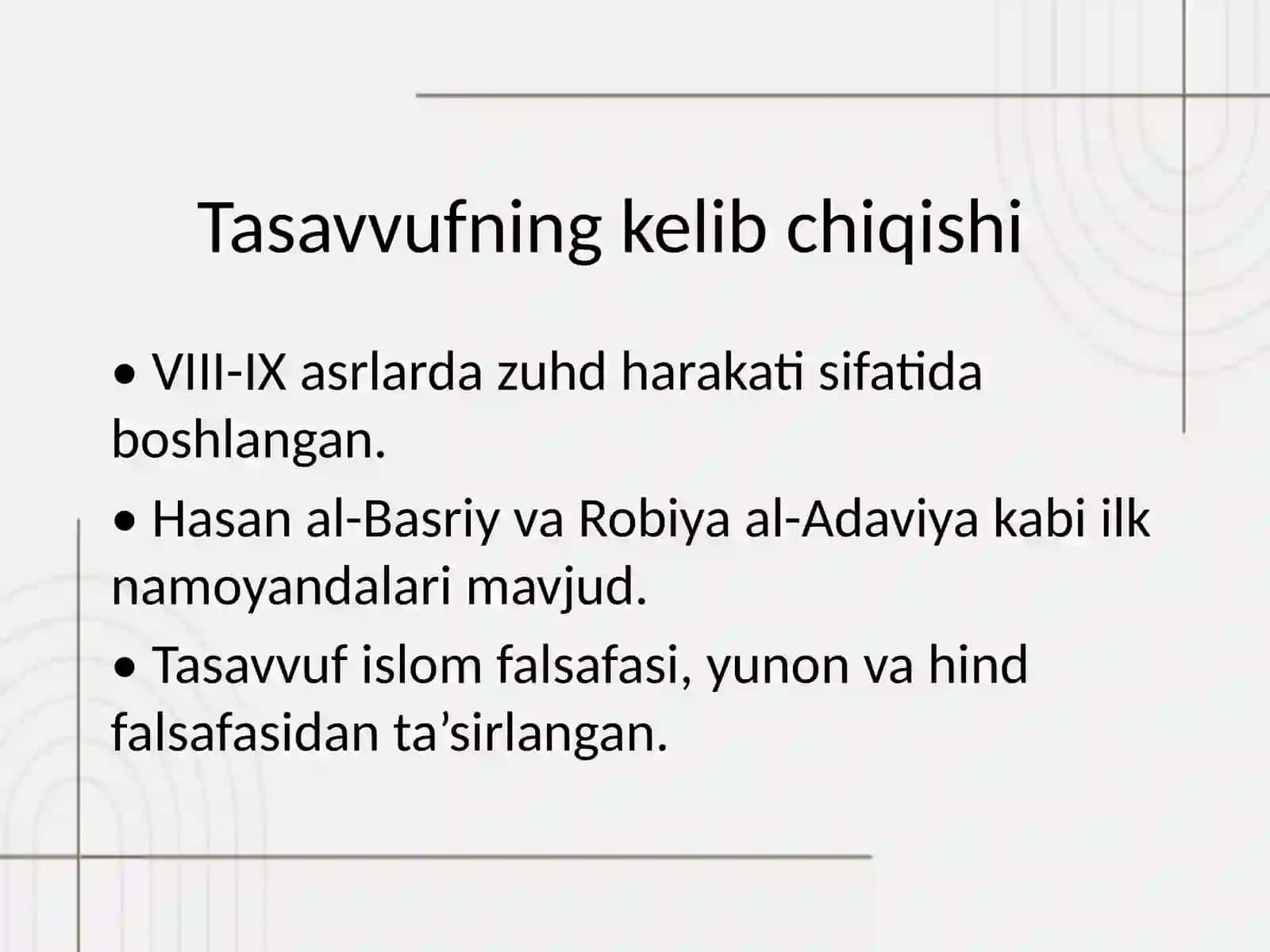 TASAVVUF: TUSHUNCHASI, MOHIYATI VA RIVOJI 3