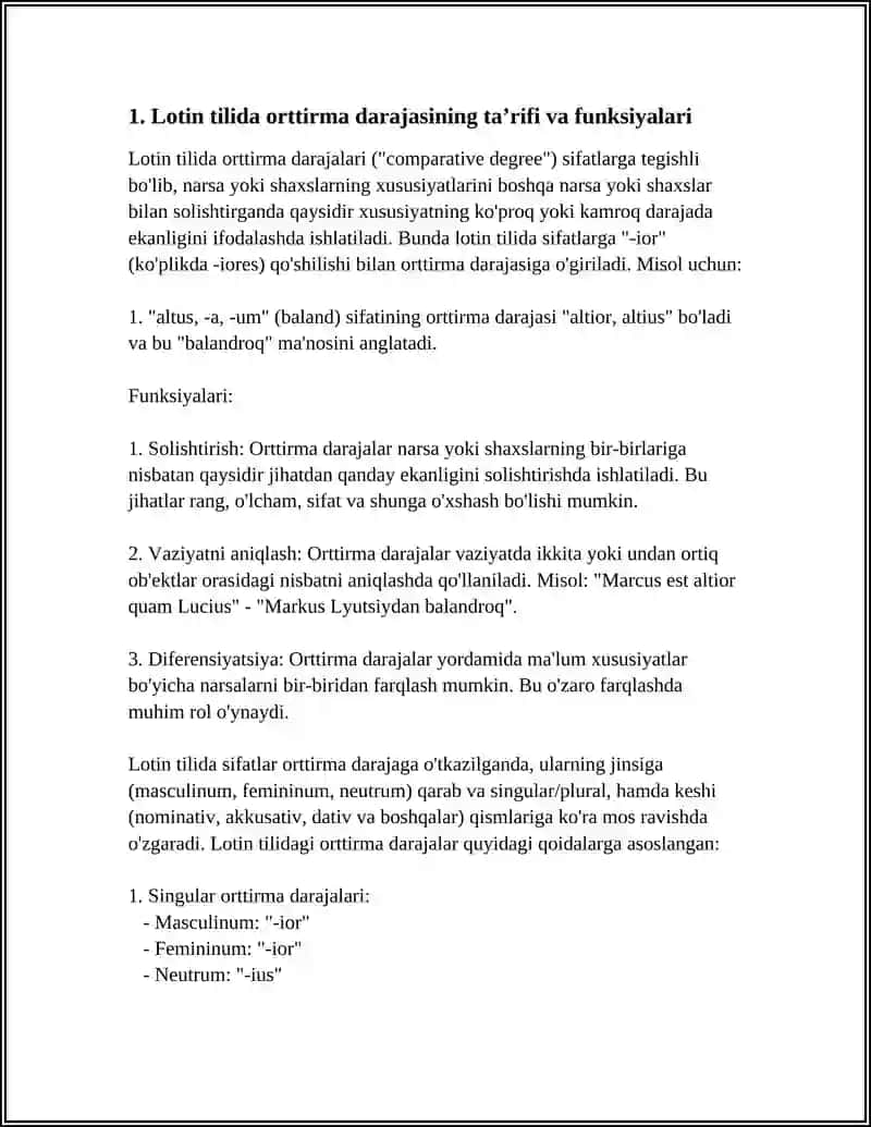 LOTIN TILIDA SIFATLARNING ORTTIRMA DARAJALARI 3