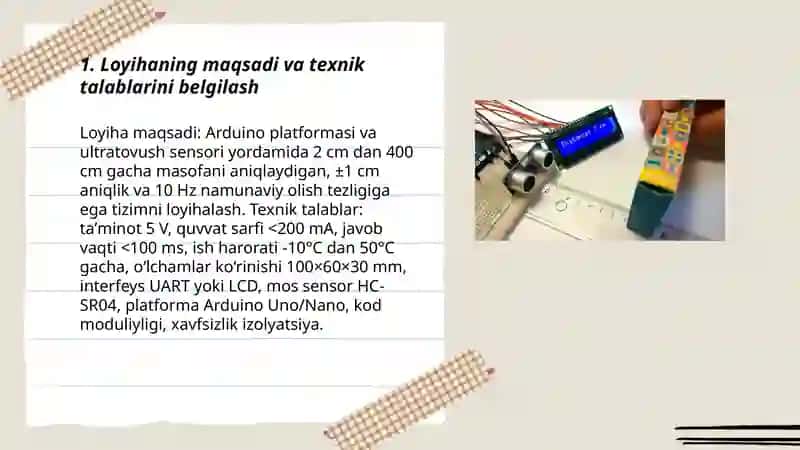 Arduino platformasida ultratovush sensori yordamida masofani aniqlash tizimini loyihalashtirish 3