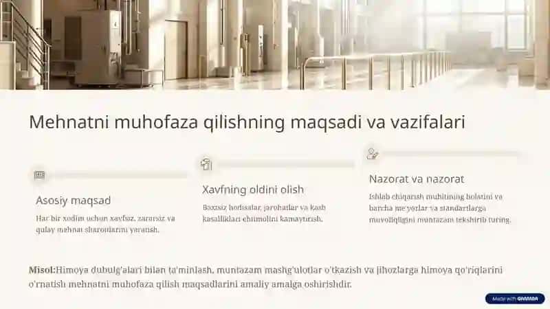 Mehnatni muhofaza qilish va xavfsizlik 3