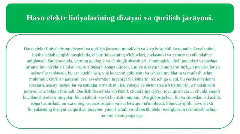 Havo elektr liniyalarining tuzilishi va asosiy elementlari. 3
