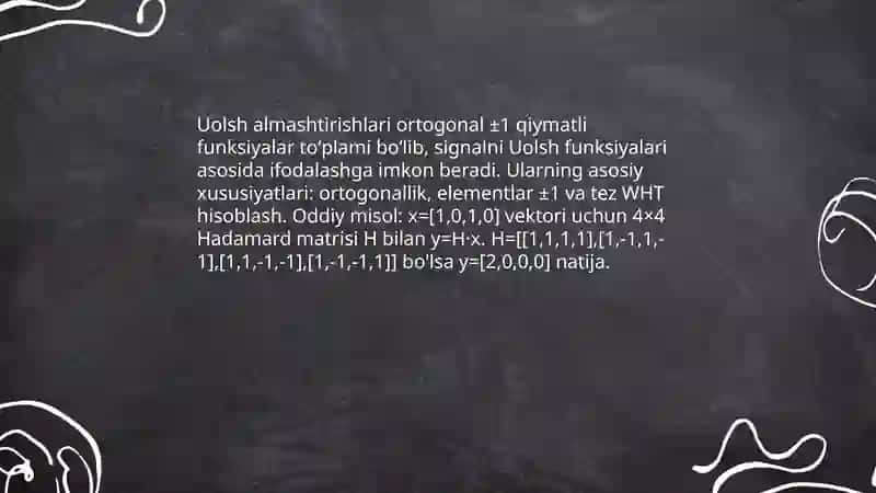 Uolsh almashtirishlari 3
