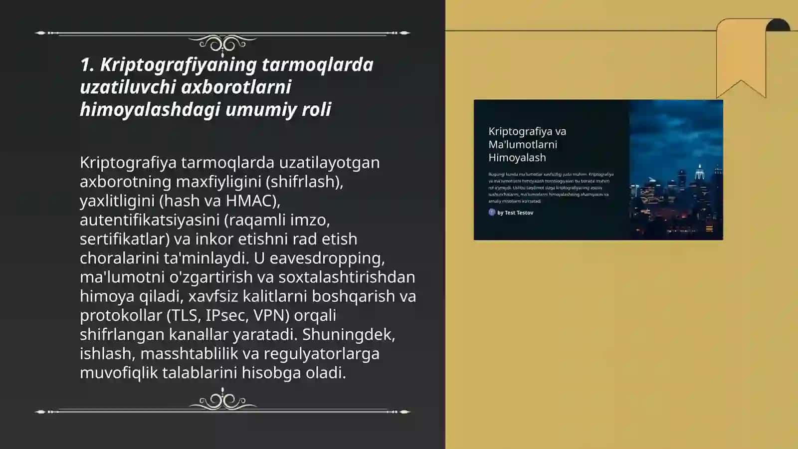 Tarmoqlarda uzatiluvchi axborotlarni himoyalashda kriptografiyaning o'rni 3