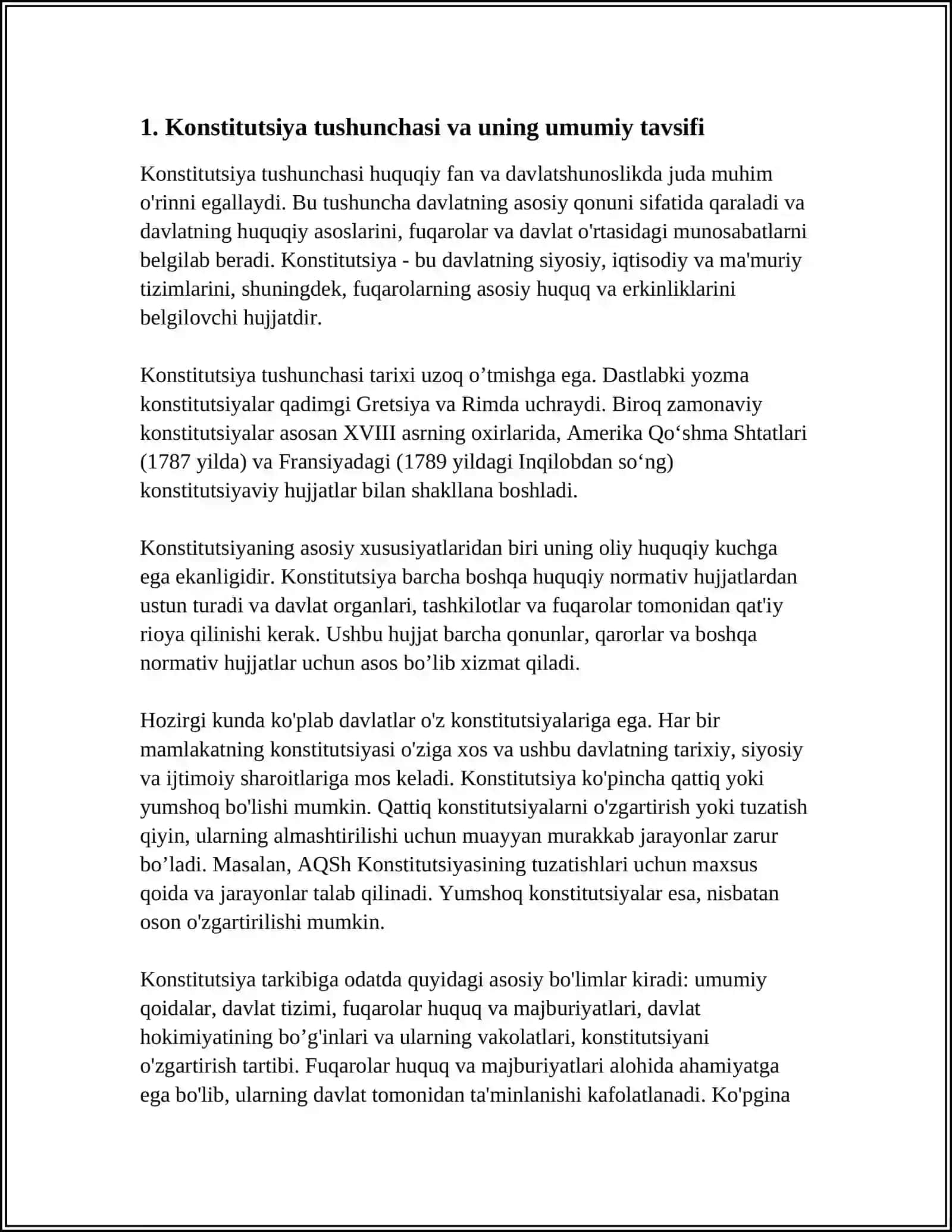 KONSTITUTSIYA TUSHUNCHASI, MOHIYATI VA KONSTRUKSIYALARNING FUNKSIYALARI VA ULARNING TURLARI 3