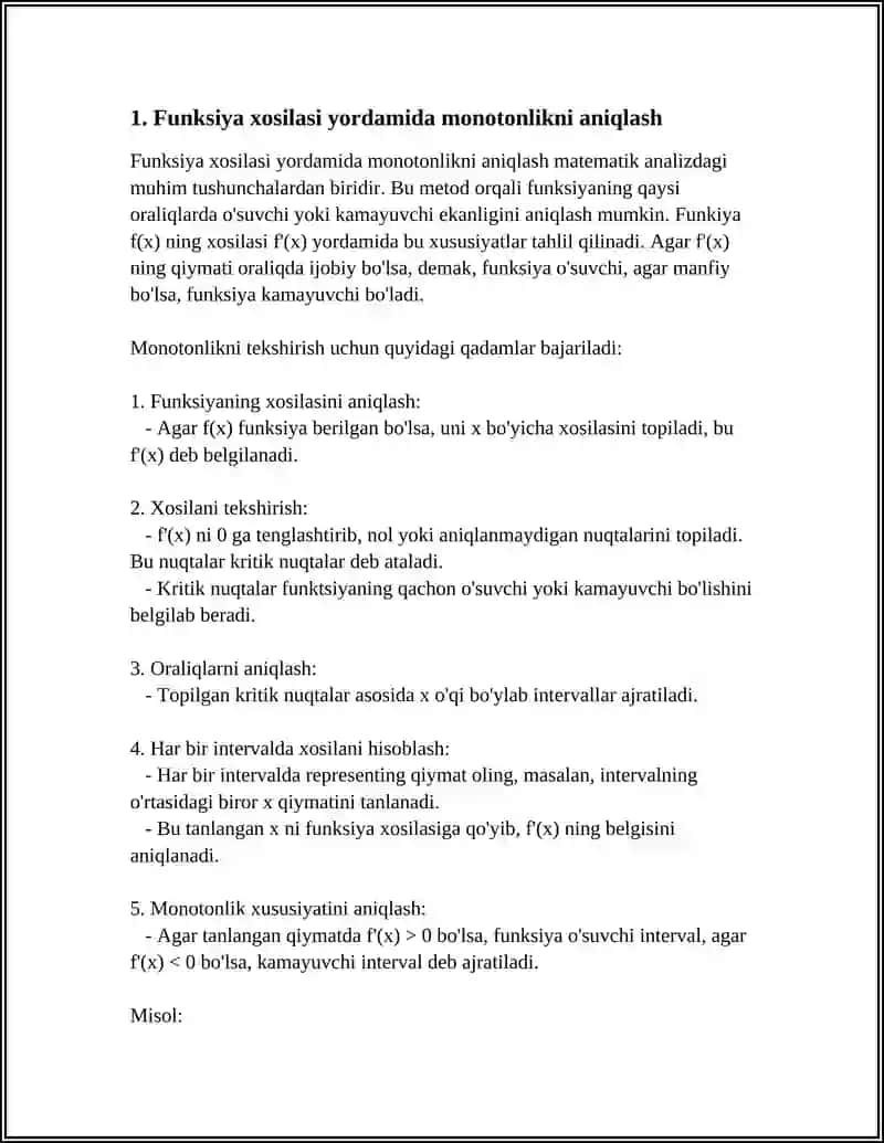 FUNKSIYA XOSILASI XOSILA YORDAMIDA FUKSIYASINI TEKSHIRISH 3