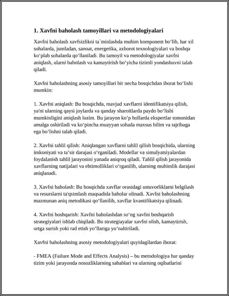 XAVFSIZLIKNI TAʼMINLASH TAMOYILLARI VA USLUBLARINI TAHLIL QILISH 3