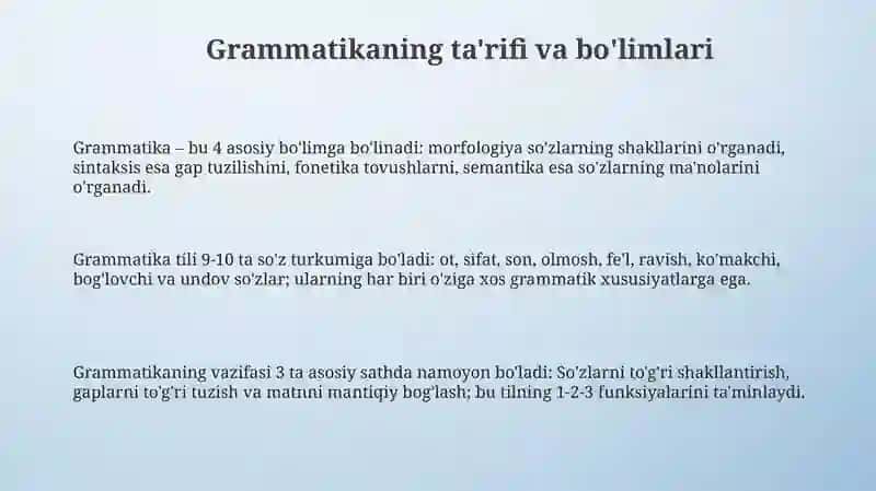Grammatika haqida umumiy ma'lumot 3