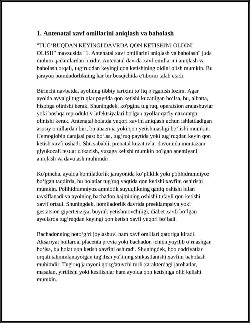 TUGʻRUQDAN KEYINGI DAVRDA QON KETISHINI OLDINI OLISH 3