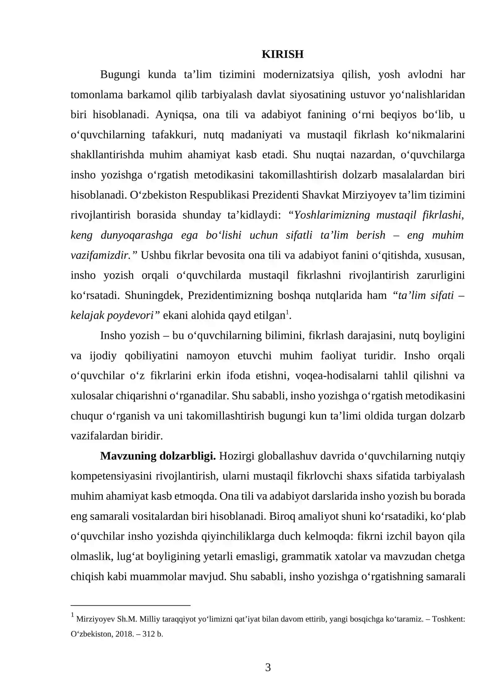 O‘zbek tili va adabiyoti fanidan insho yozishga o‘rgatish metodikasi 3