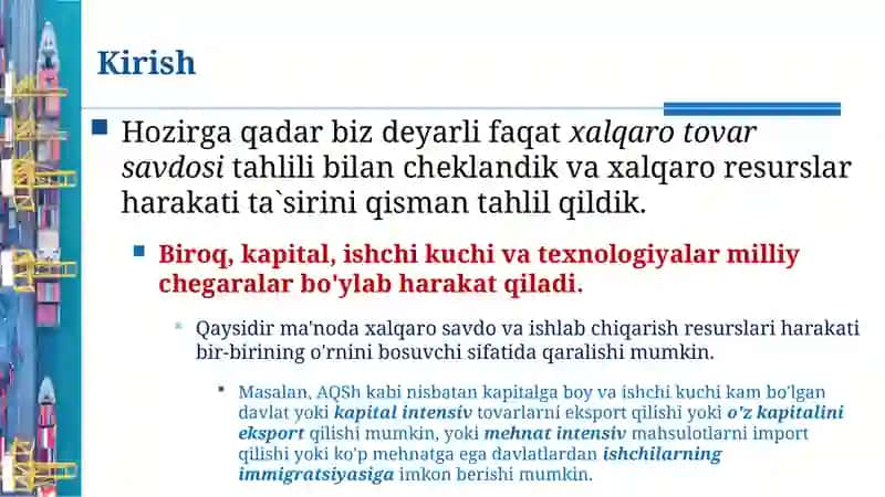 Xalqaroiqtisodiy munosabatlar.Xalqaro resurslar oqimi va  Transmilliy Korporatsiyalar 3
