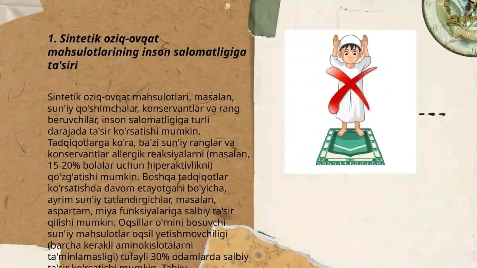 Sintetik oziq ovqat mahsulotlari va qadoqlash oʻrash materiallari zarari ularni xavfsizlantirish yoʻllari 3
