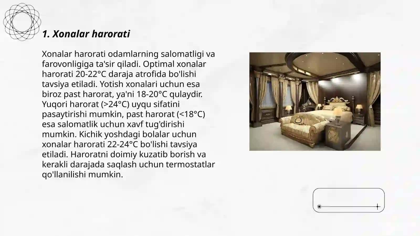 Xonalar mikroiqlim ko'rsatkichlari 3