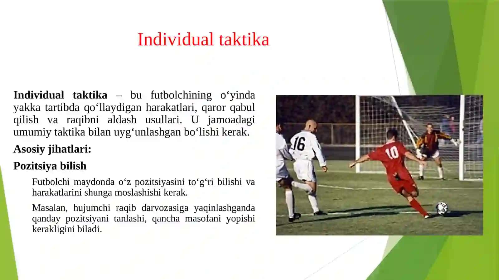 Futbol oʻyinida individual taktika va hujum 3