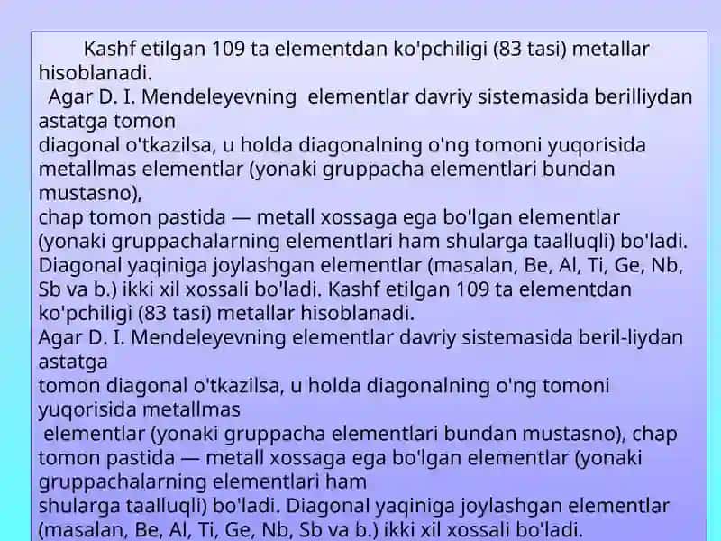 Metallar hisobi 3