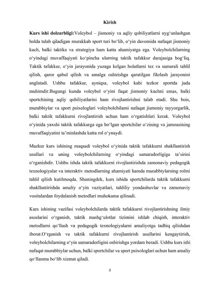 Voleybol o'yinida taktik tafakkurni shakillantirish usullari 3