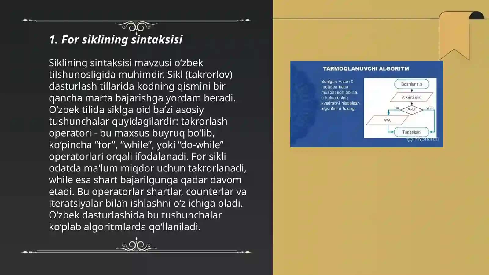 For siklining sintaksisi 3