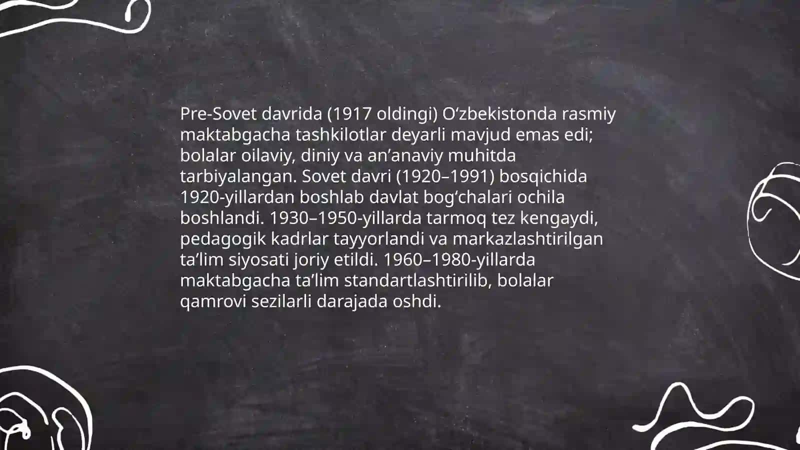 Oʻzbekistonda ommaviy maktabgacha taʼlim tashkilotlarining rivojlanishi va unda bolalarning ijtimoiylashuvi tarixi 3