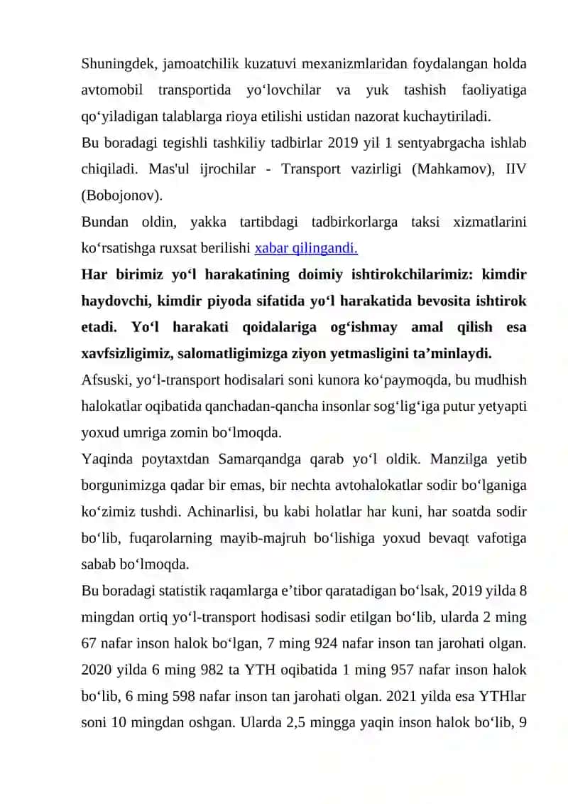 Yo'lovchi va yuk tashish huquqbuzarliklari 3