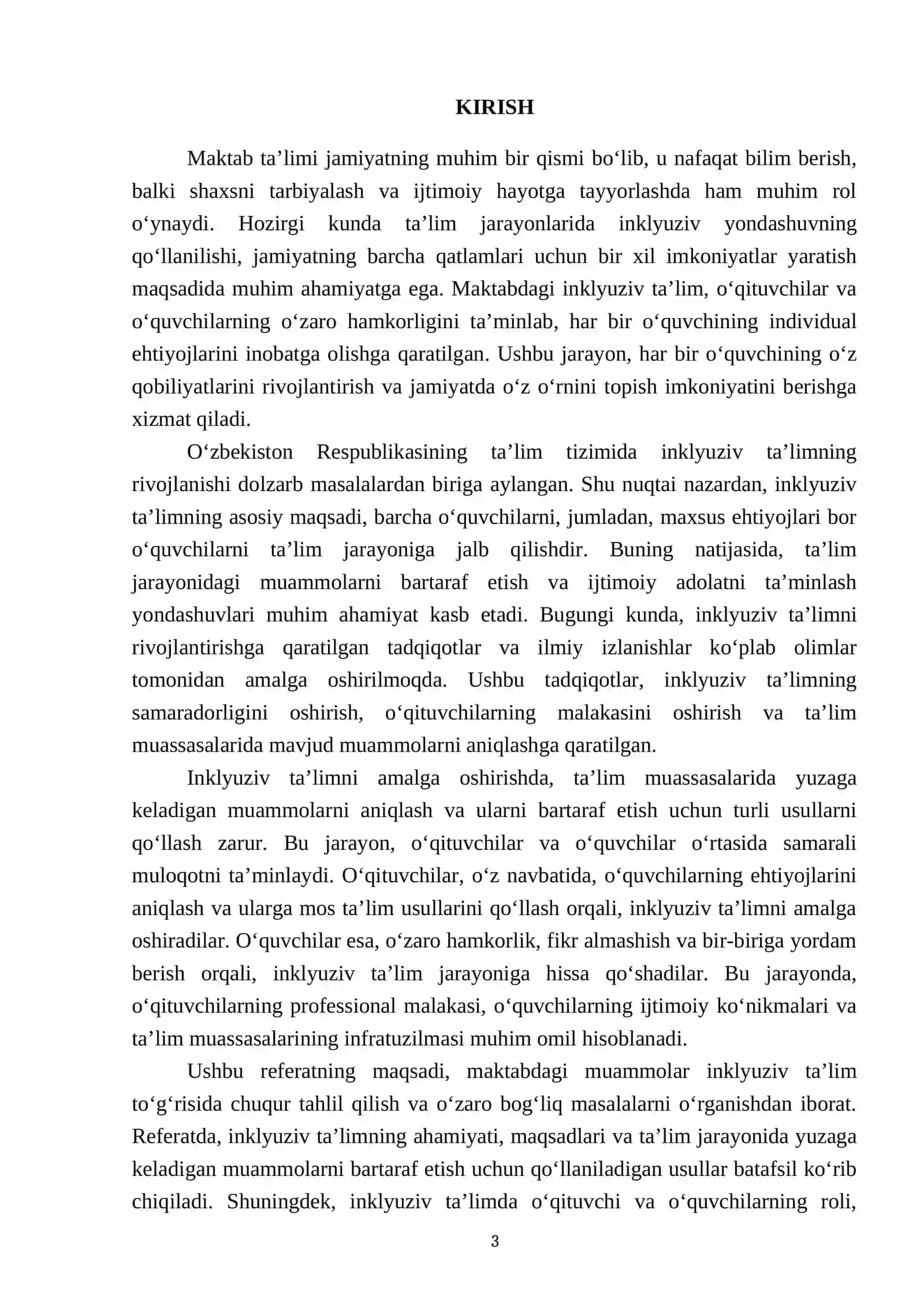 Maktabdagi muammolar inklyuziv taʼlim toʻgʻrisida 3