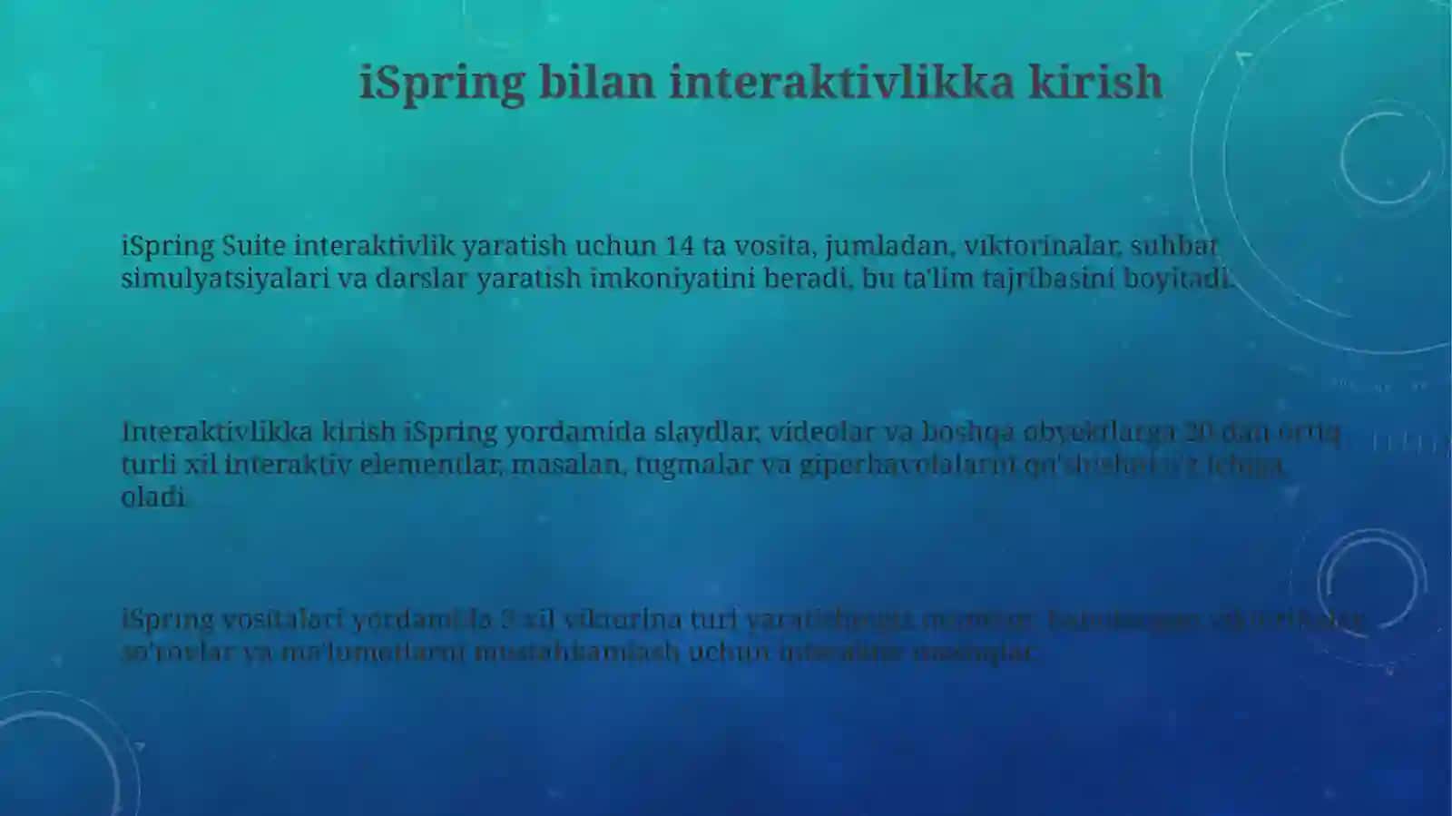 Ispring dasturida interaktiv o‘yinlar yaratish 3