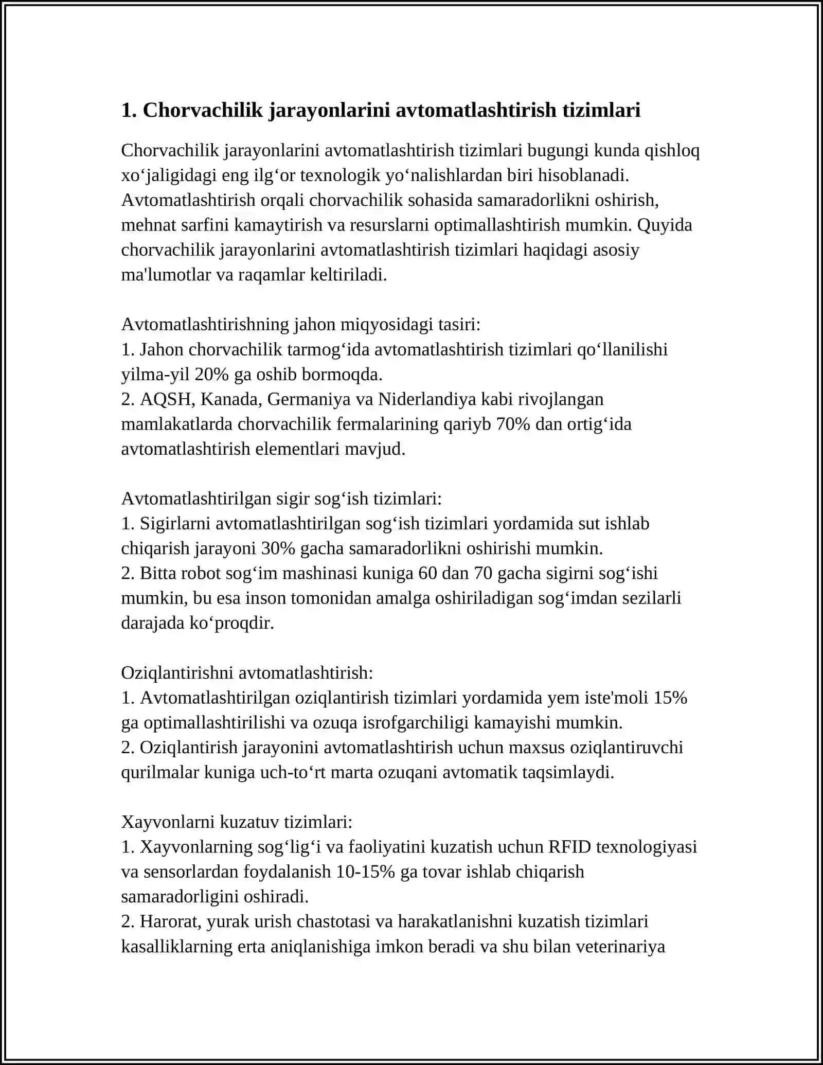 CHORVACHILIK JARAYONLARINI MEXANIZASIYALASHTIRISH VA AVTOMATLASHTIRISH 3