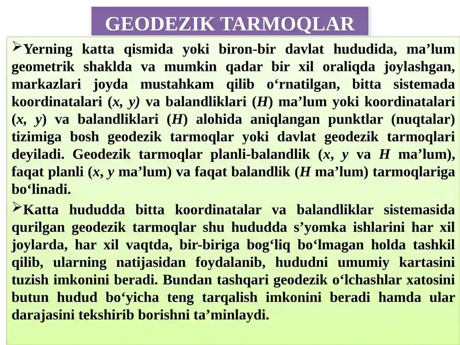 Davlat geodeziya tarmoq'i 3