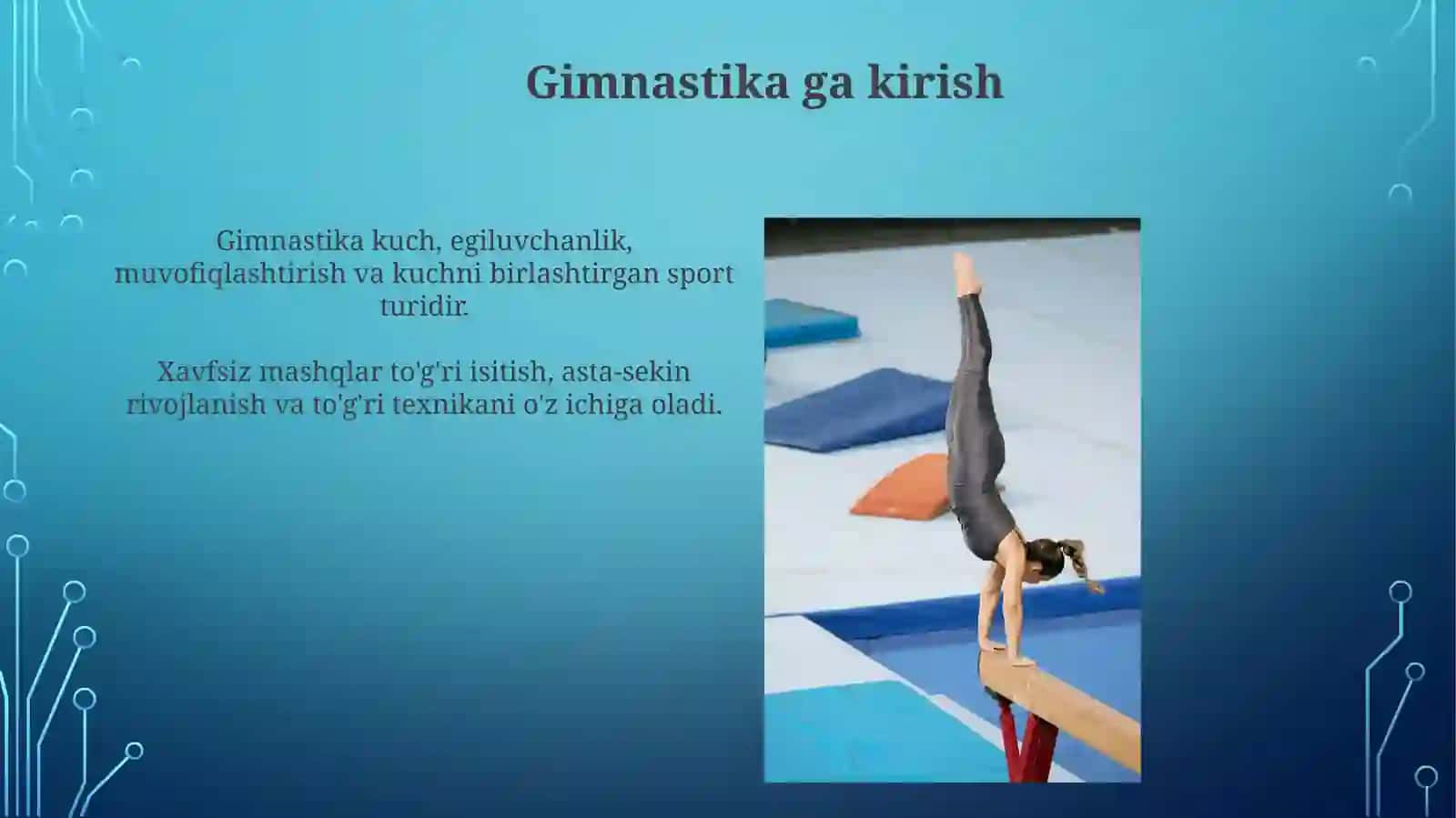 Gimnastika. Saf mashqlari 3
