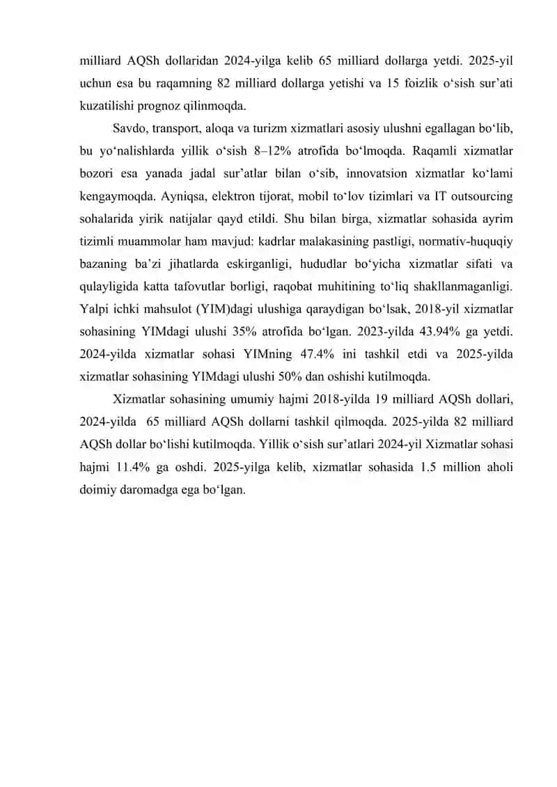 Savdo va xizmat ko’rsatish sohalarining mintaqaviy hususiyatlari 3