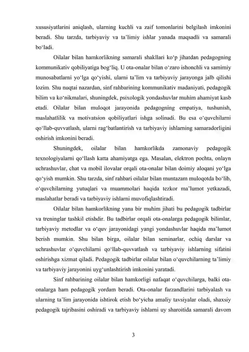 Sinf Rahbari Faoliyating Oila Bilan Hamkorligi 3