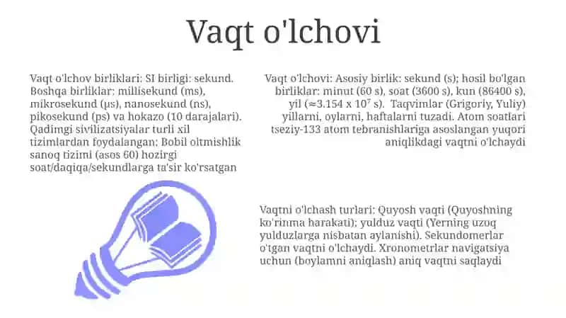 Vaqt o'lchov birliklari 3