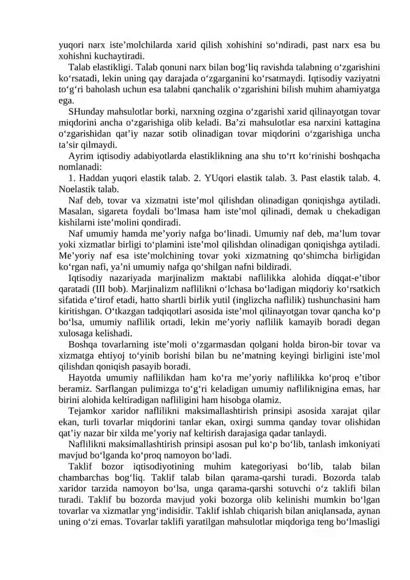 TALAB VA TAKLIF. BOZOR MUVOZANATI 3