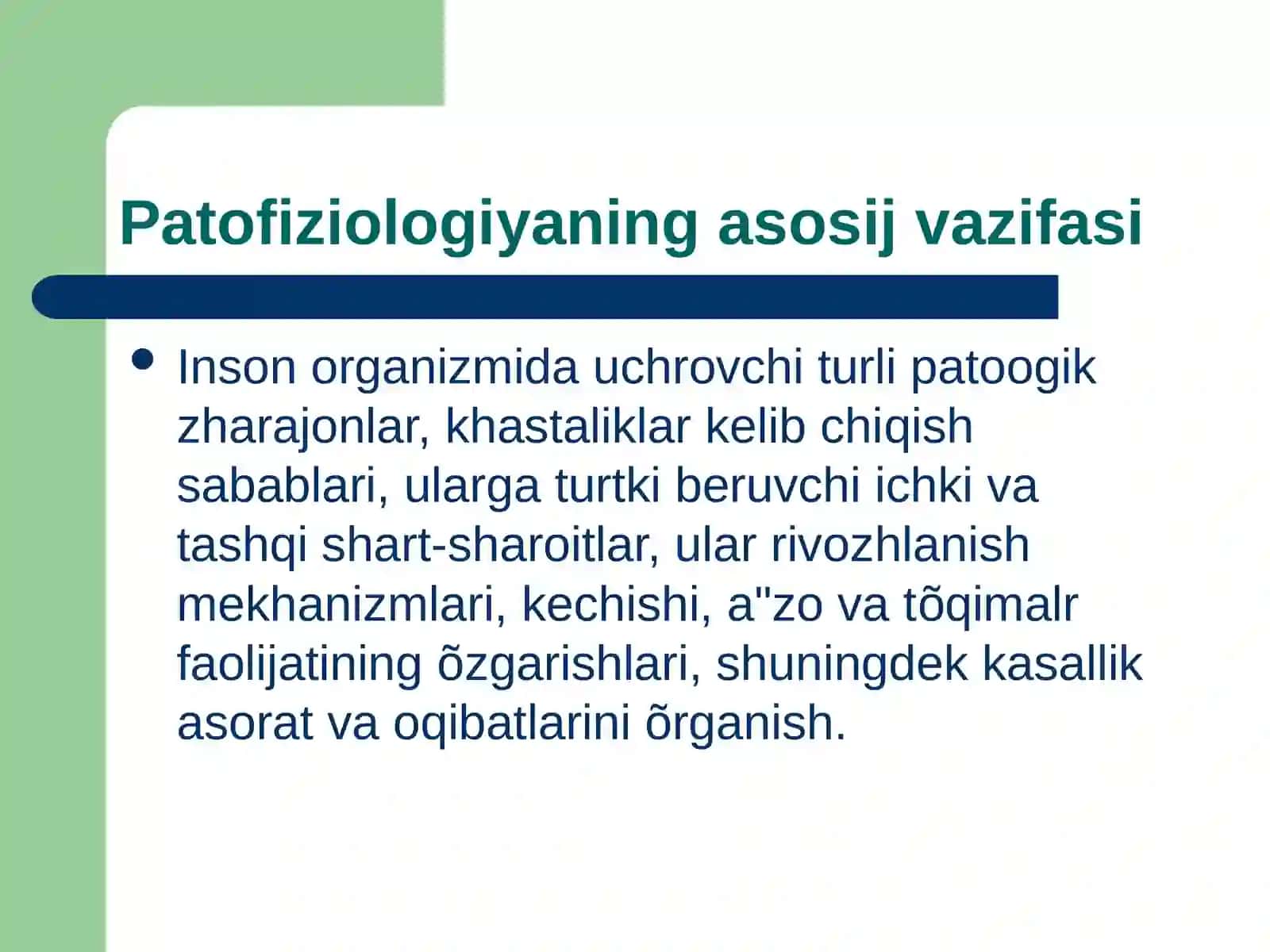 Patologik fiziologiya faniga kirish. Umumiy nozologiya 3