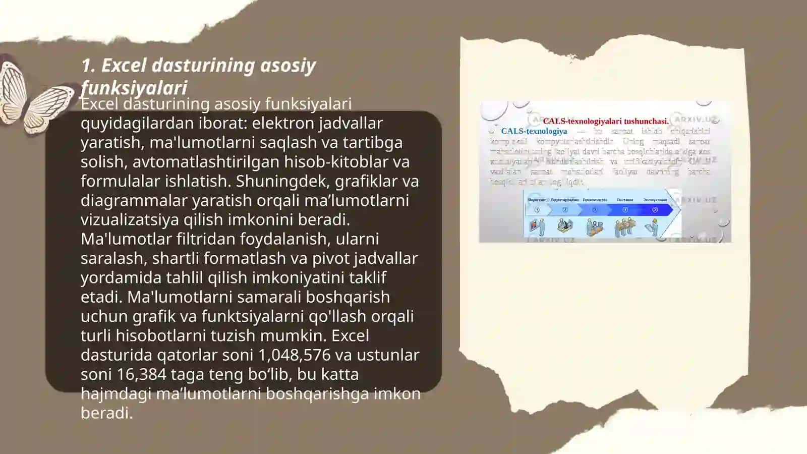 MS Excel dasturi, imkoniyatlari, qo‘llanilishi 3