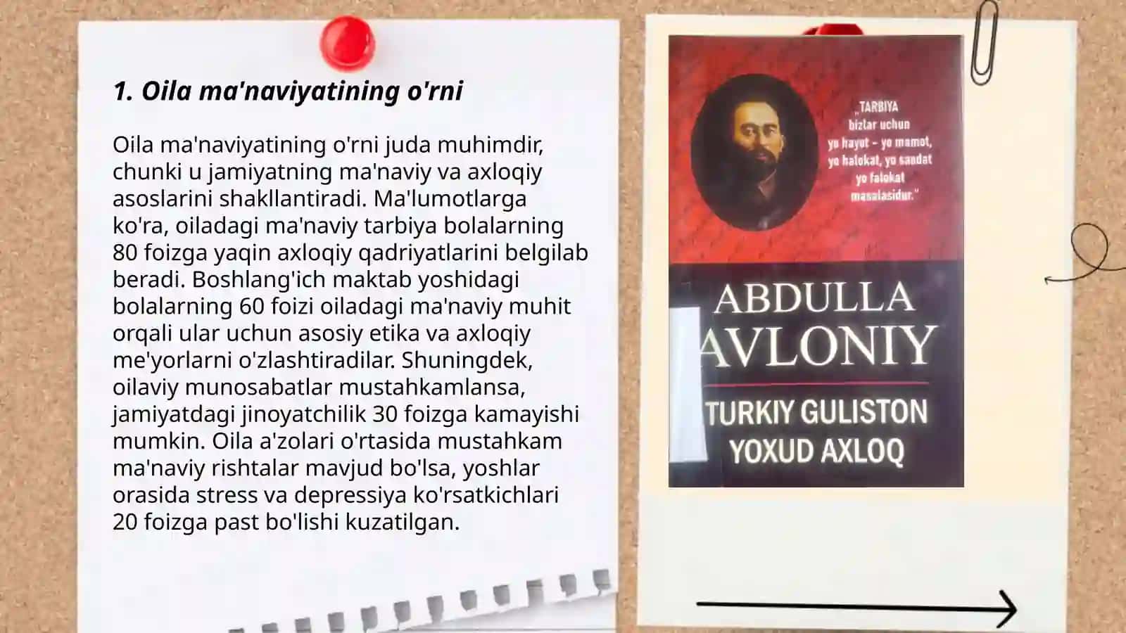 Abdulla Avloniyning Turkiy guliston yoxud axloq asaridagi oilaviy tarbiyaga oid g'oyalari 3